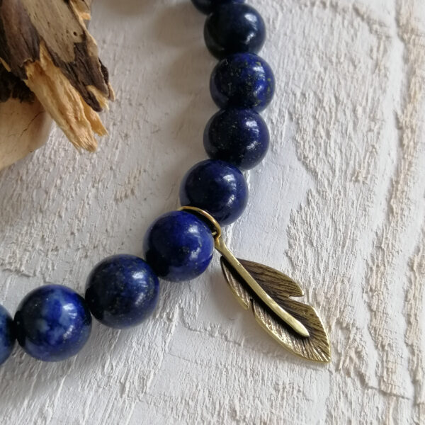 Bracelet plume lapis lazuli