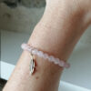 Bracelet plume quartz rose