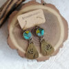 boucles d oreilles pendantes en mosaïque turquoise Blé