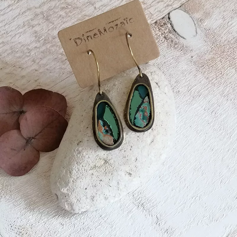 Boucles d'oreilles fantaisie originales en mosaïque - DineMozaïc