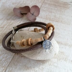 bracelet corail et cuir